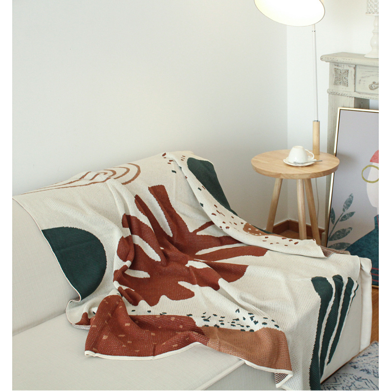 Cozy Modern Knit Blanket with Artistic Design
