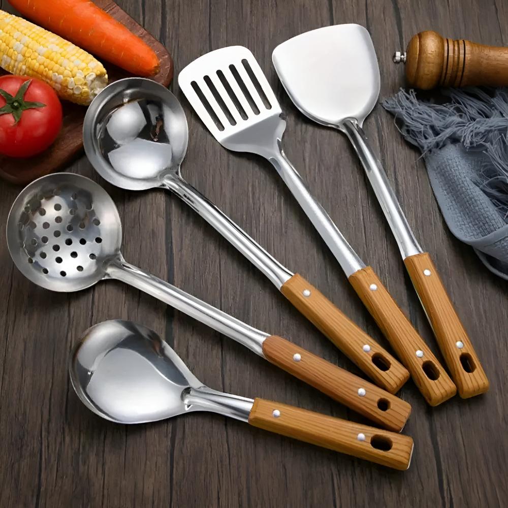 5-Piece Classic Stainless Steel Kitchen Utensil Set