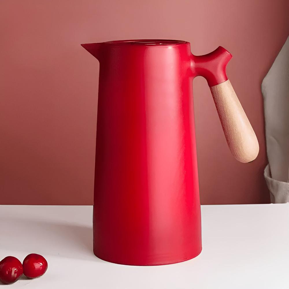 Nordic Aesthetic Wooden-Handled Insulated Carafe