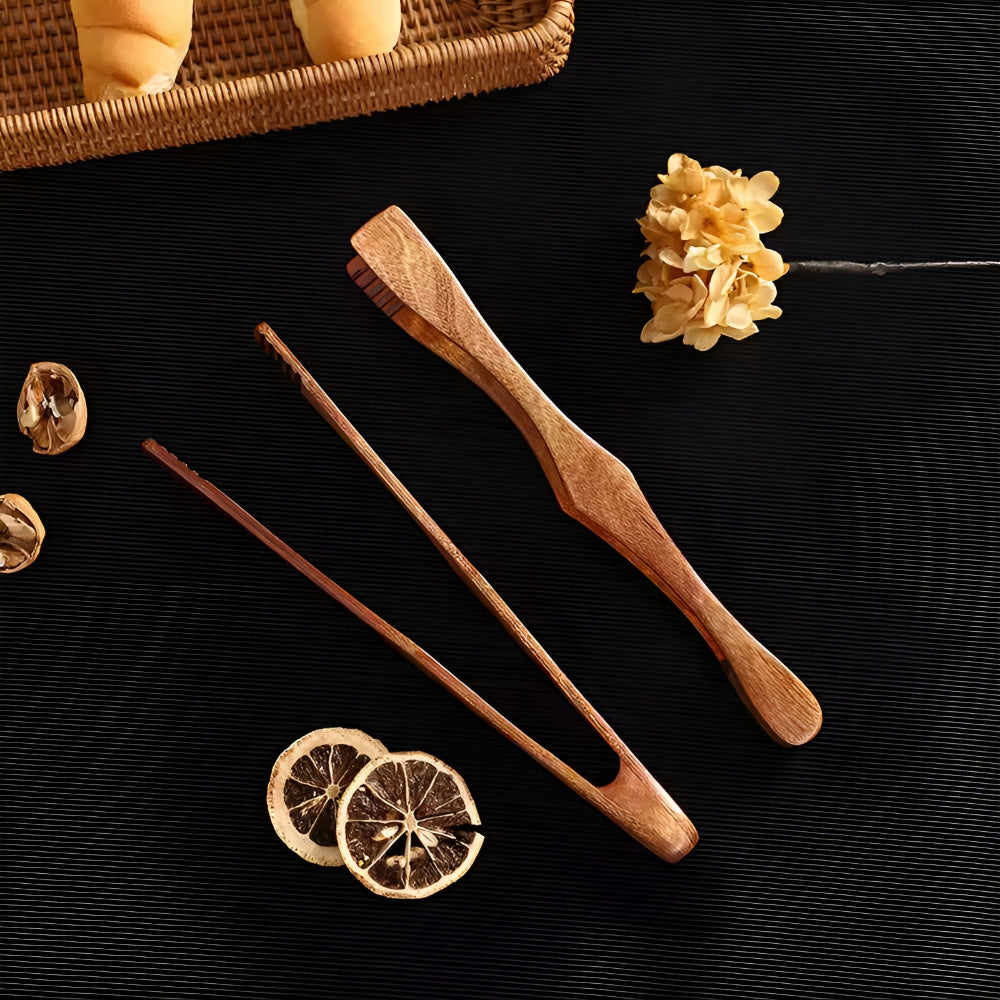 Premium Ergonomic Natural Wooden Tong