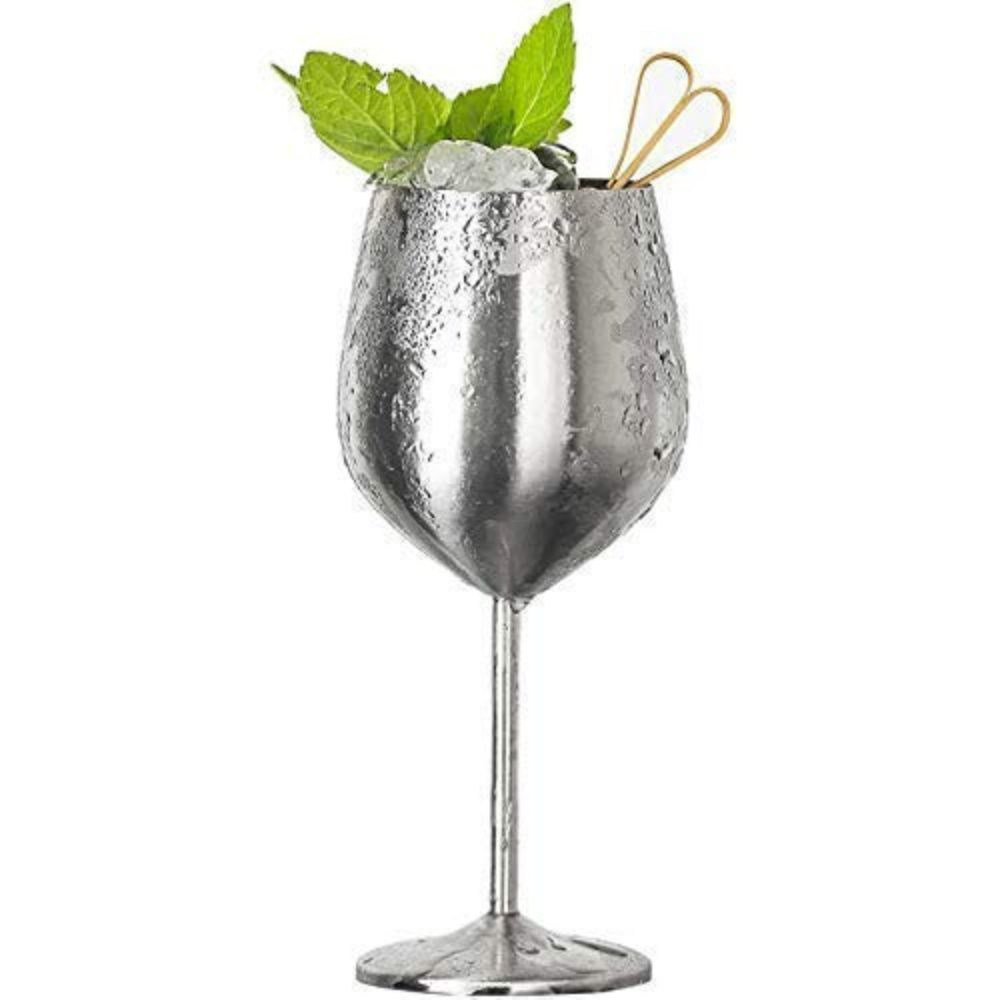 Modern Stainless Steel Opulent Wine Glass