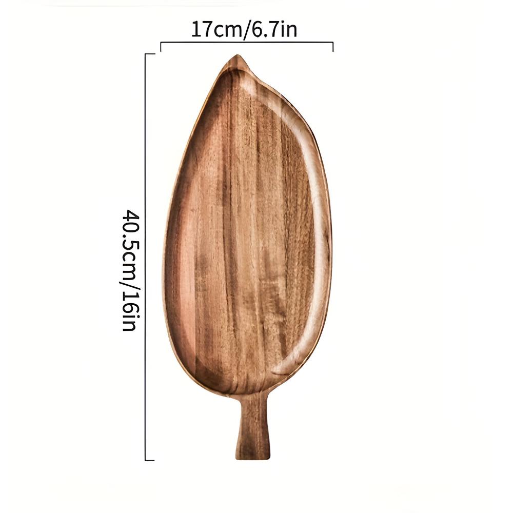 Premium Leaf-Shaped Wooden Serving Plate