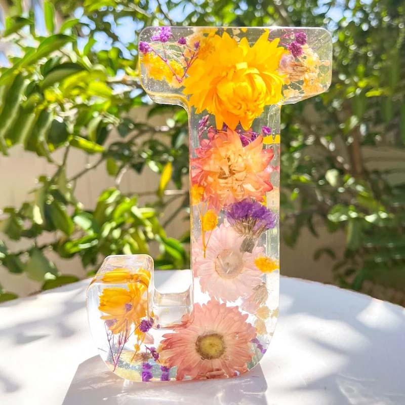 Floral Resin Alphabet Letter LED Light