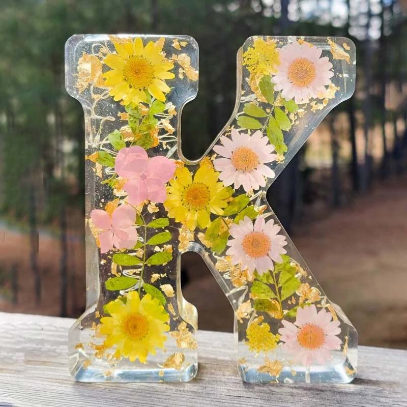 Floral Resin Alphabet Letter LED Light