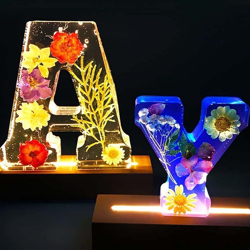 Floral Resin Alphabet Letter LED Light