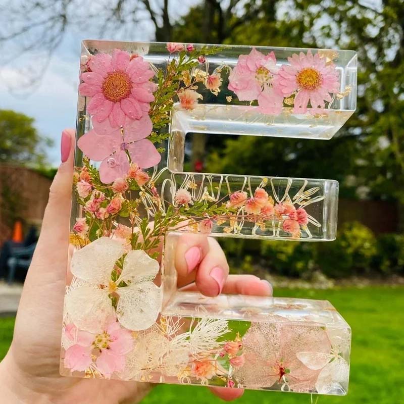Floral Resin Alphabet Letter LED Light