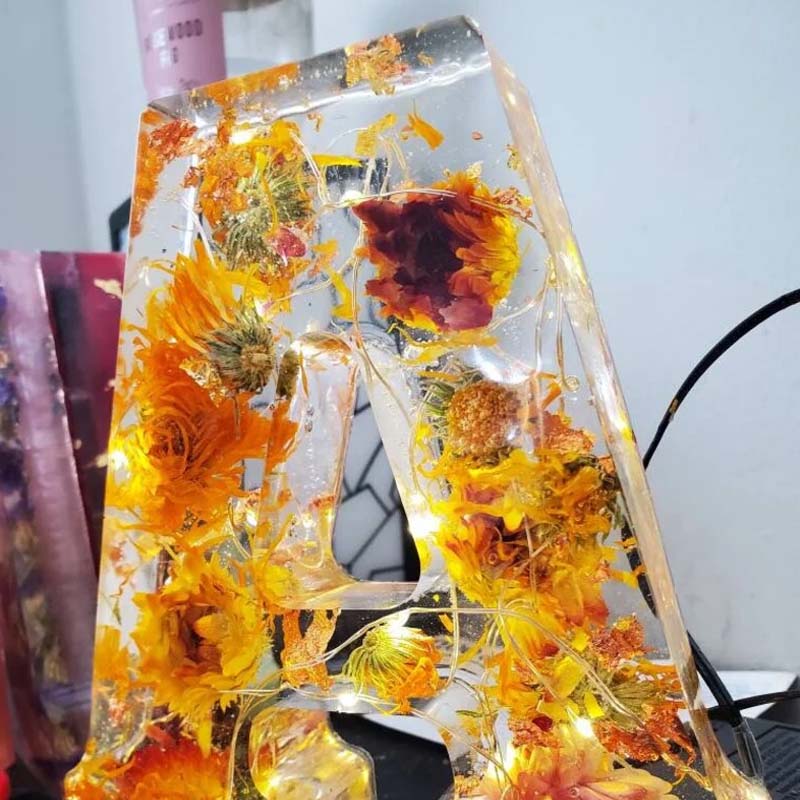 Floral Resin Alphabet Letter LED Light