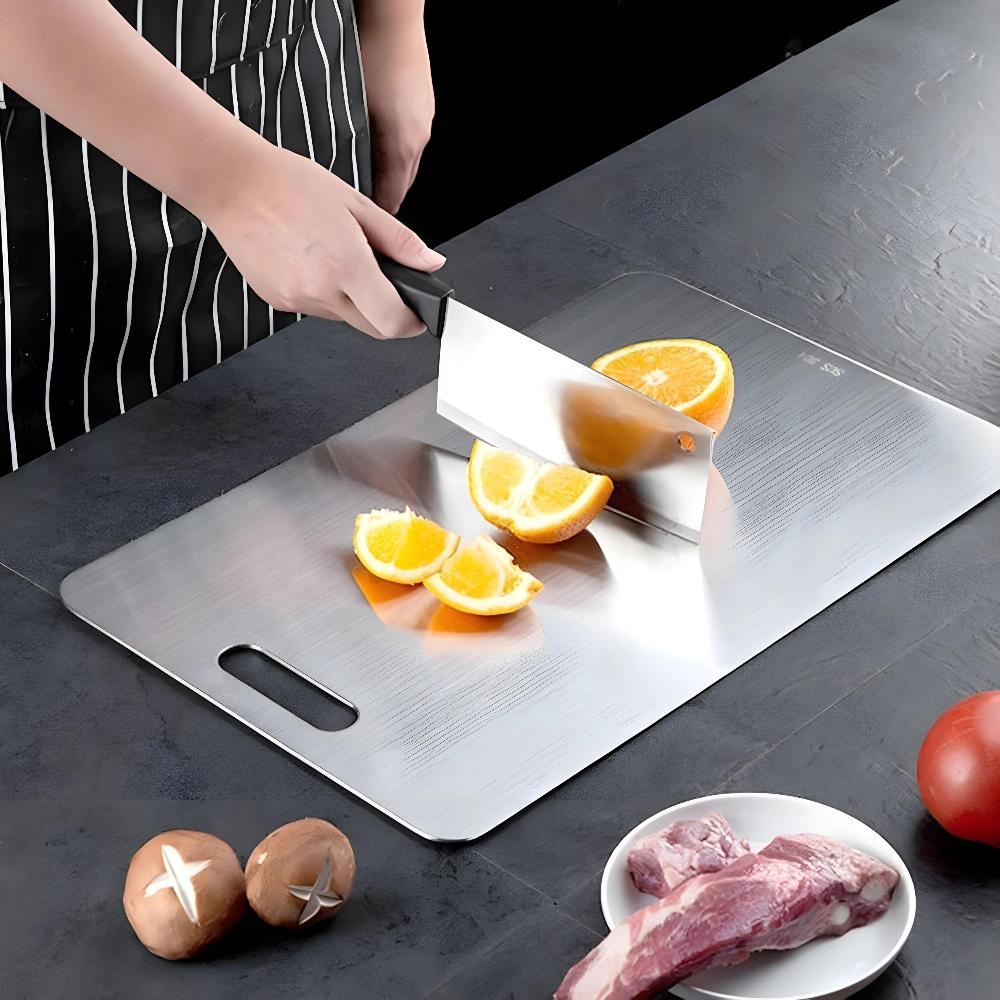 Premium Stainless Steel Heavy-Duty Cutting Board