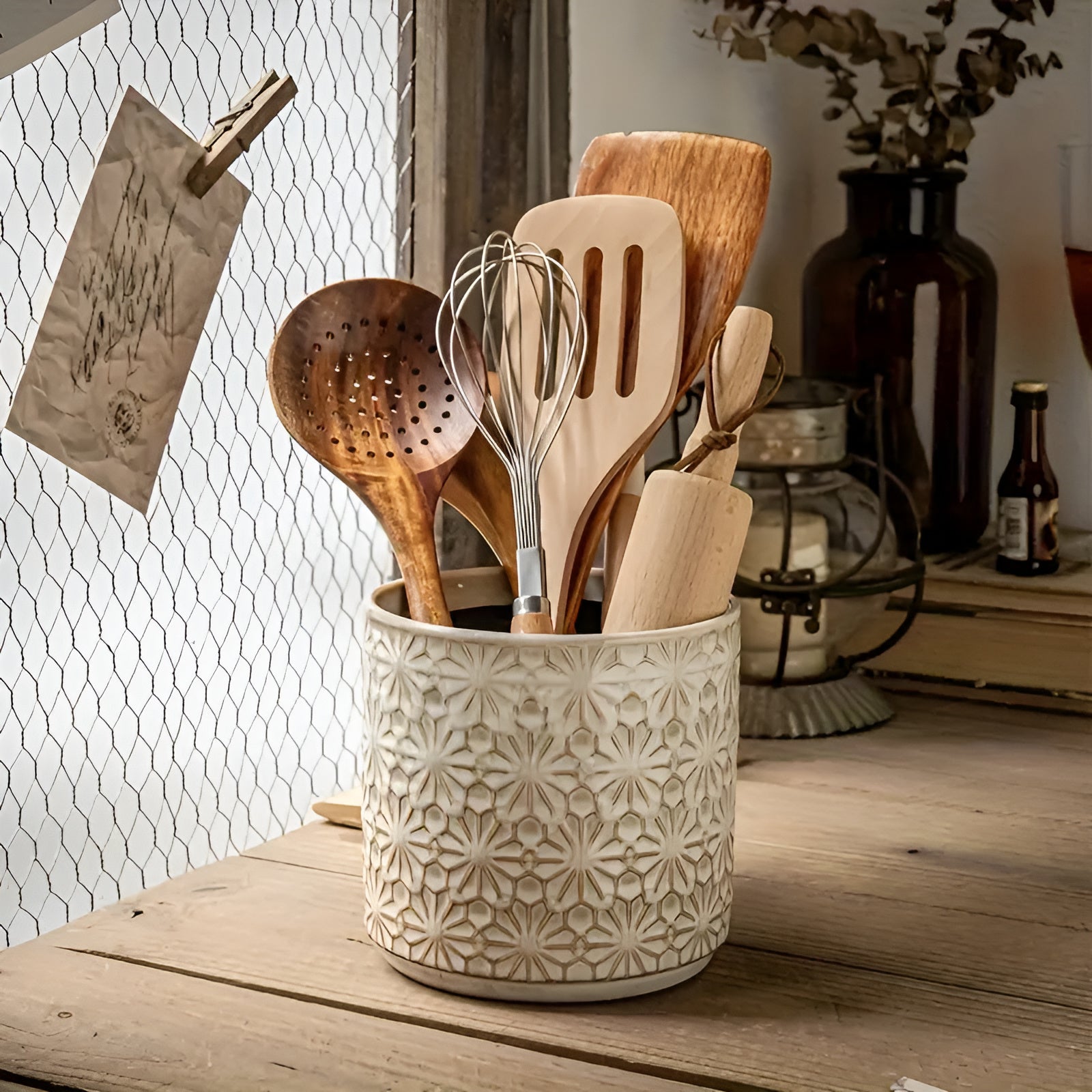 Artisan Ceramic Utensil Holder