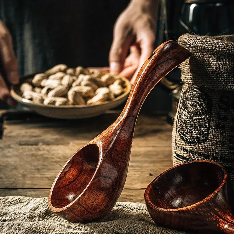 Versatile Large Wooden Ergonomic Scoop
