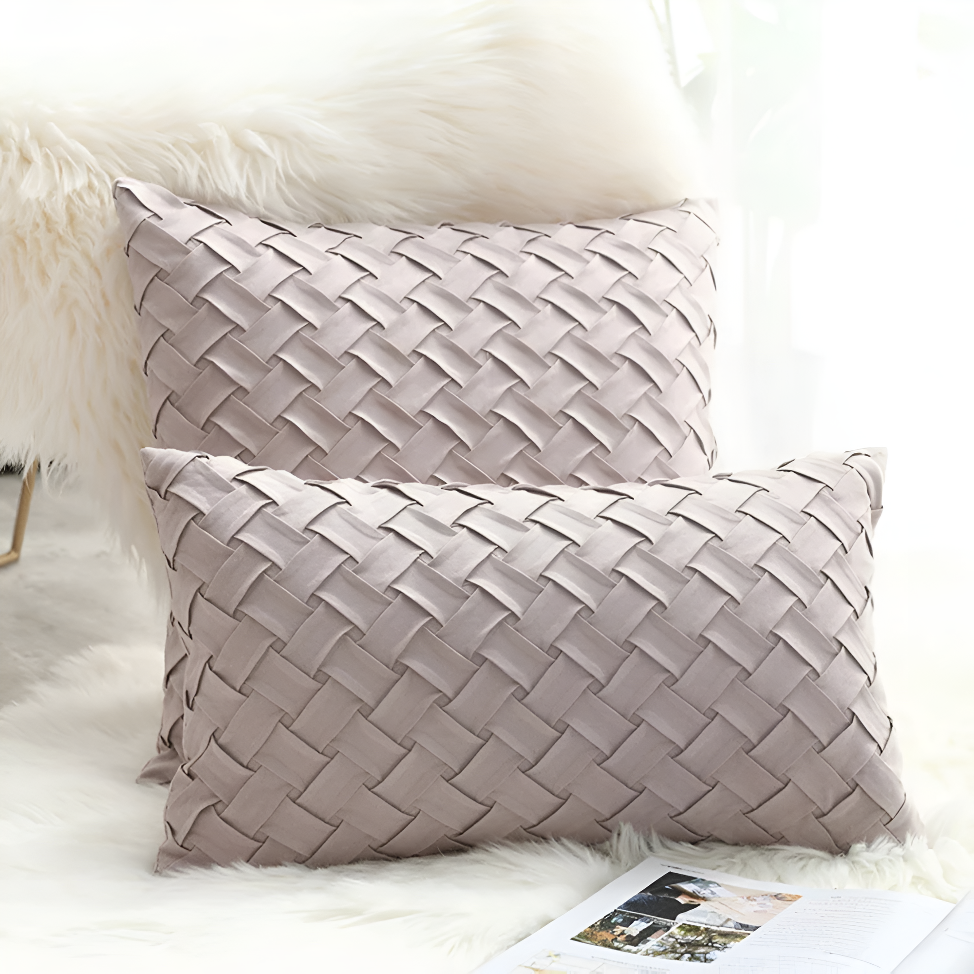 Luxe Basket Weave Cushion Covers