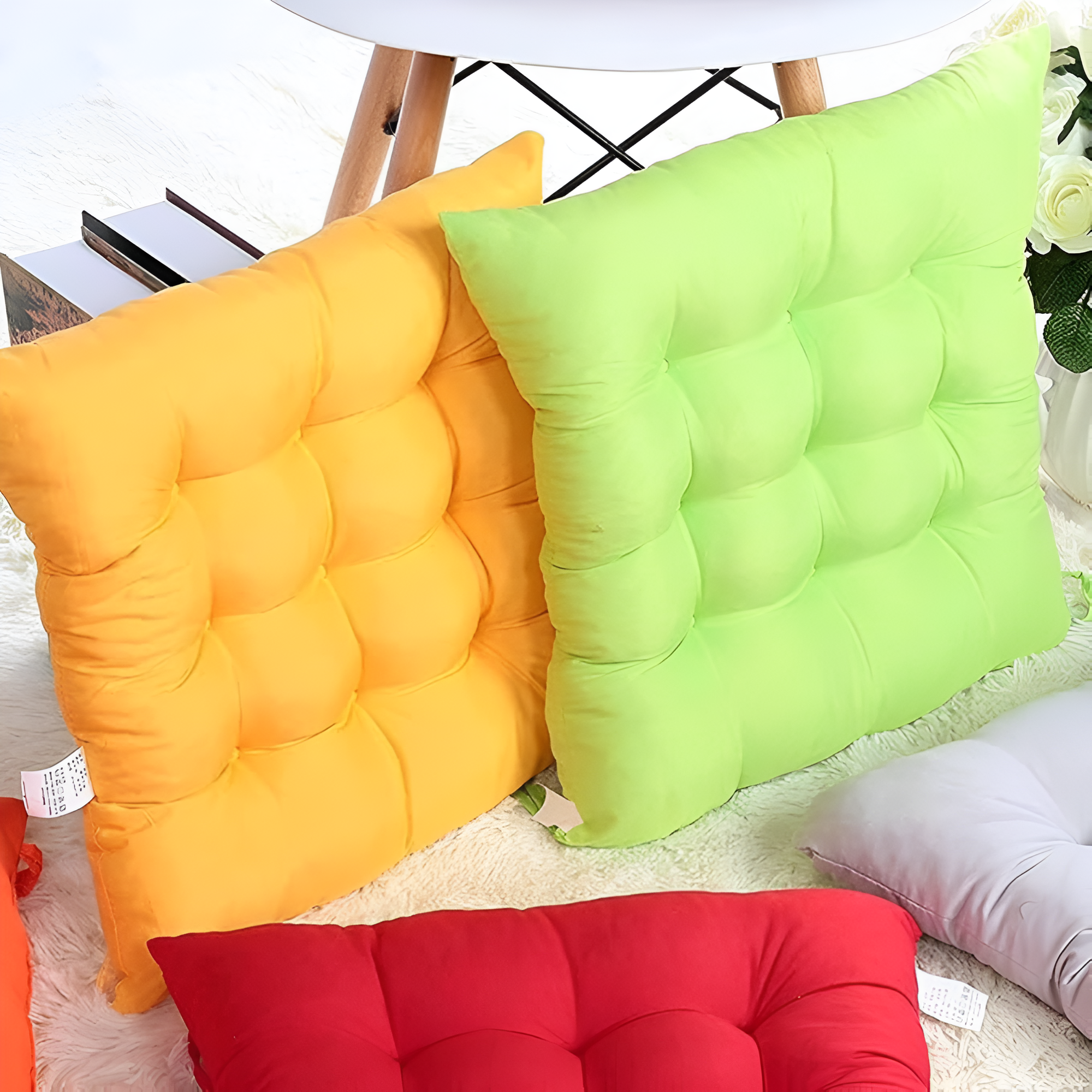 Bold Tufted Velvet Chair Cushions