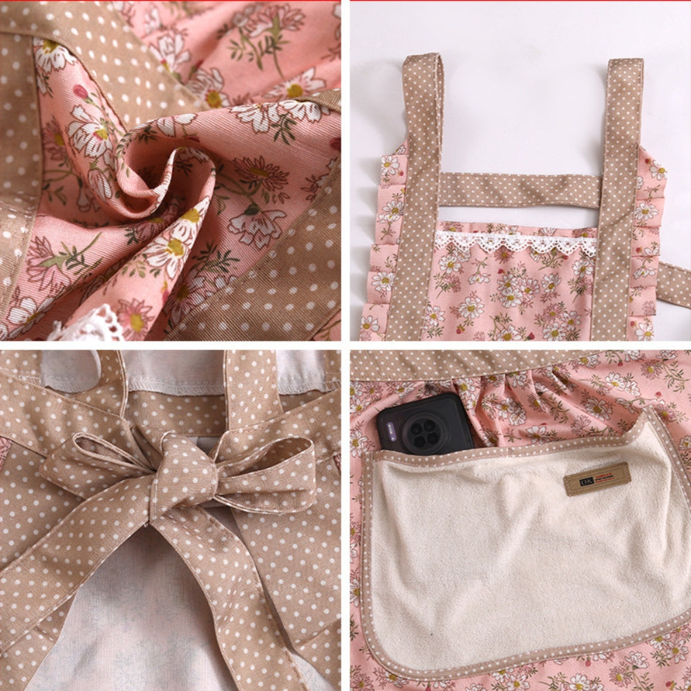Ruffle Chic Floral Kitchen Apron for Women