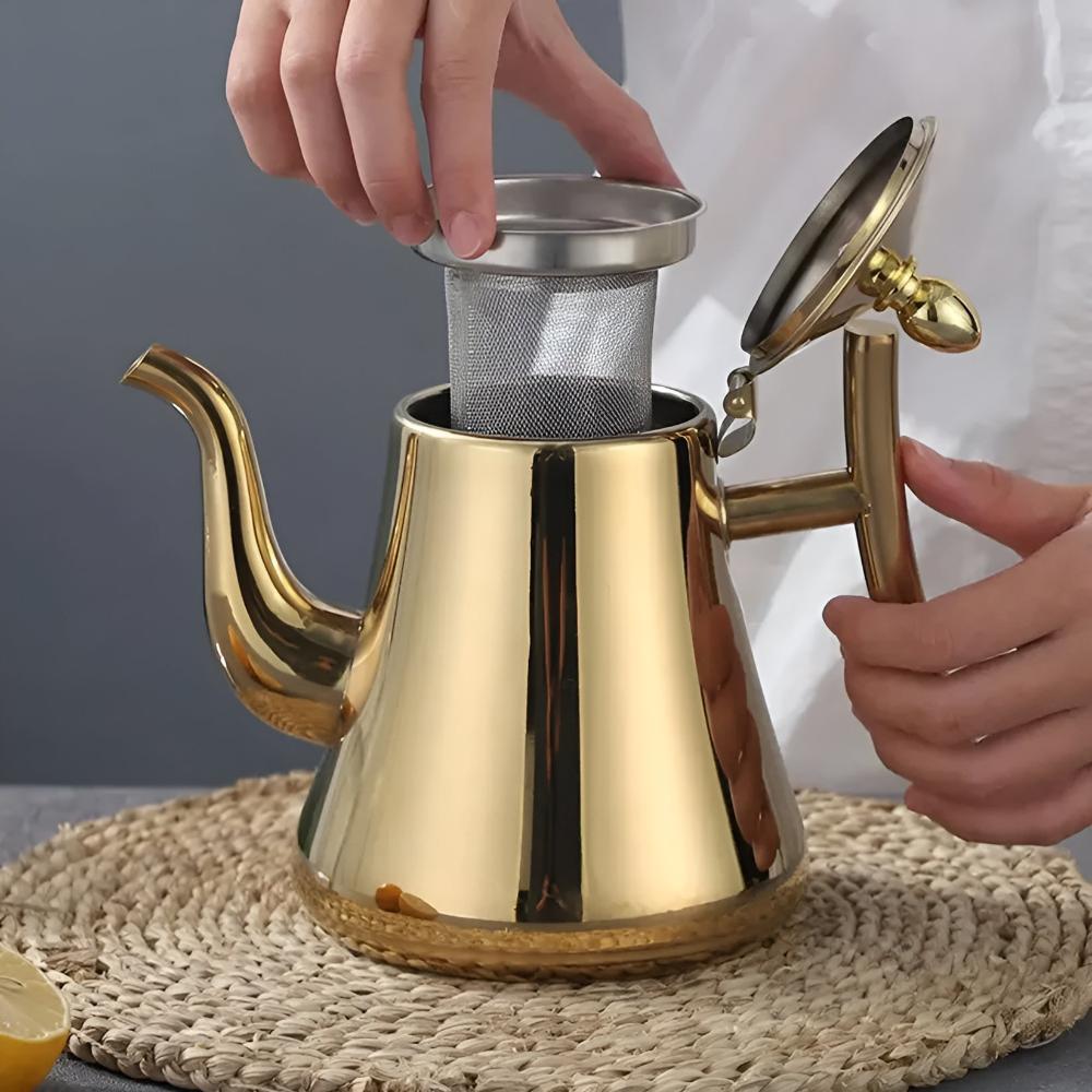 Refined Stainless Steel Filtered Kettle