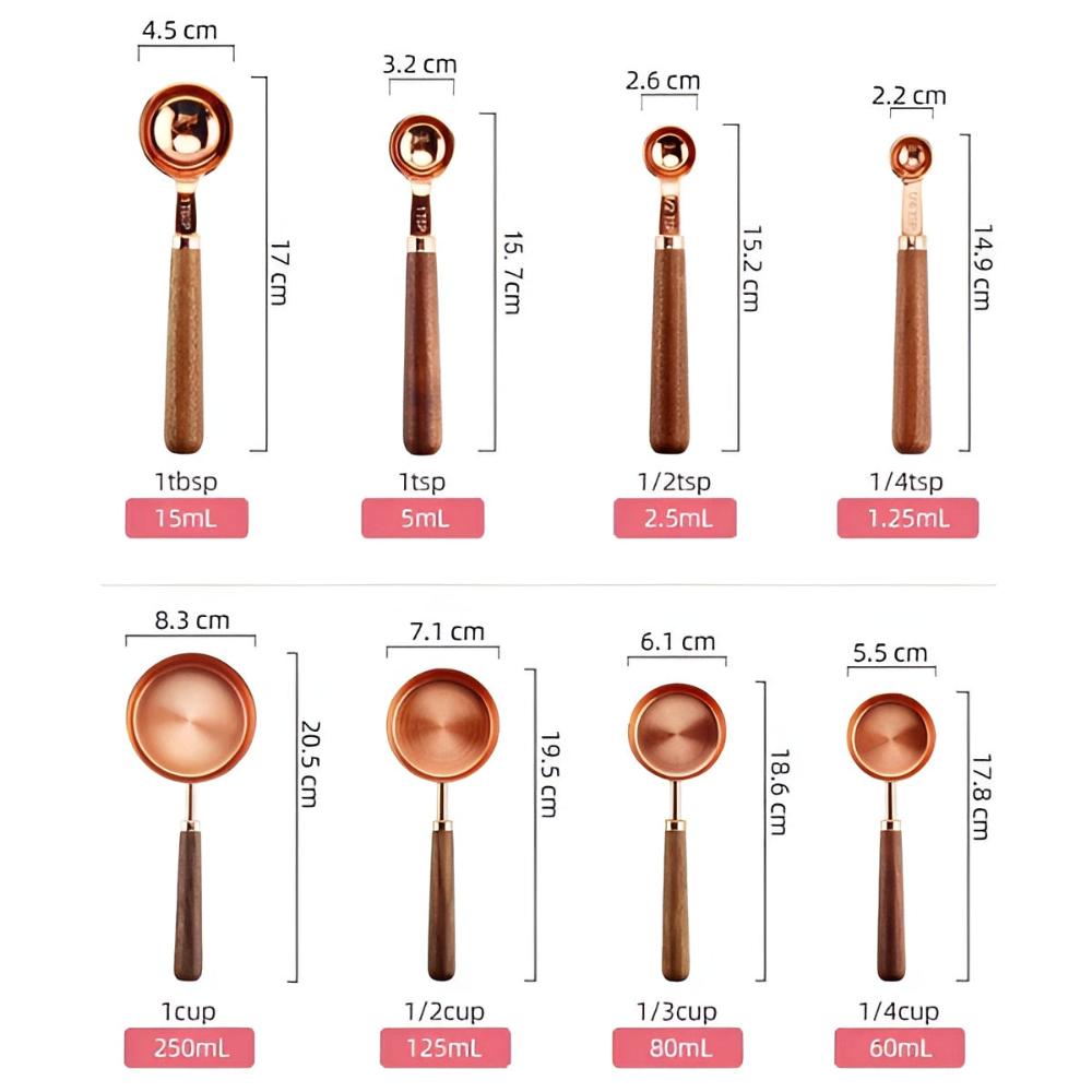 Premium Copper Ergonomic Measuring Set
