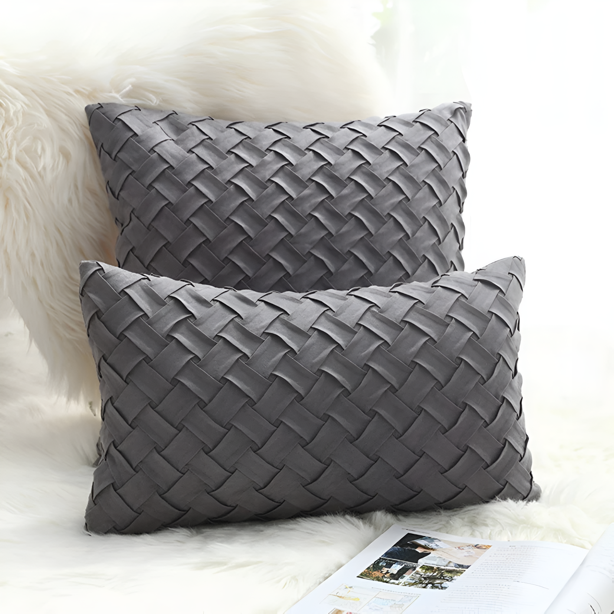 Luxe Basket Weave Cushion Covers