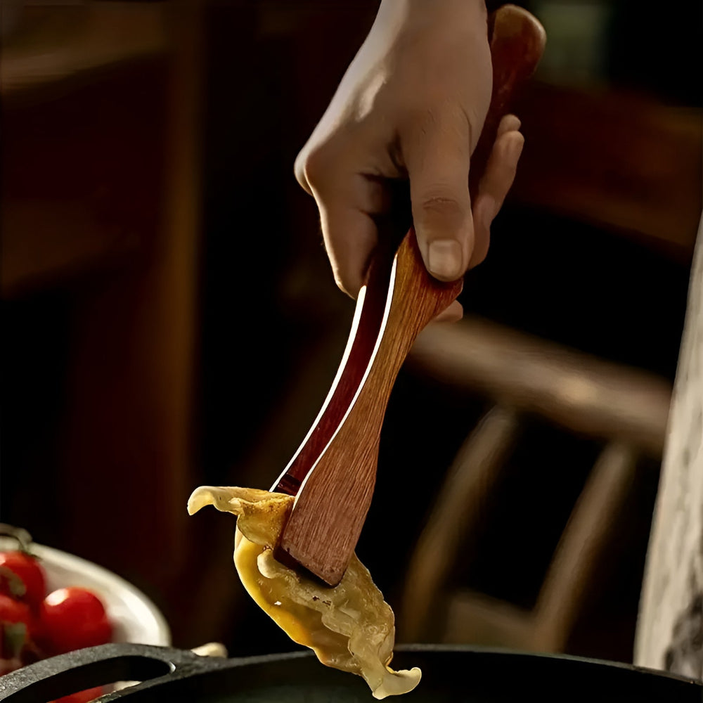 Premium Ergonomic Natural Wooden Tong