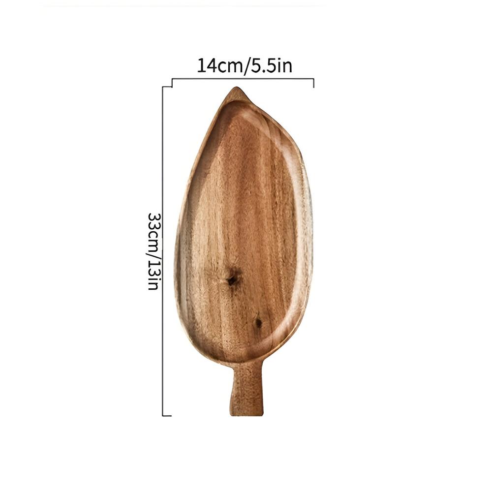 Premium Leaf-Shaped Wooden Serving Plate