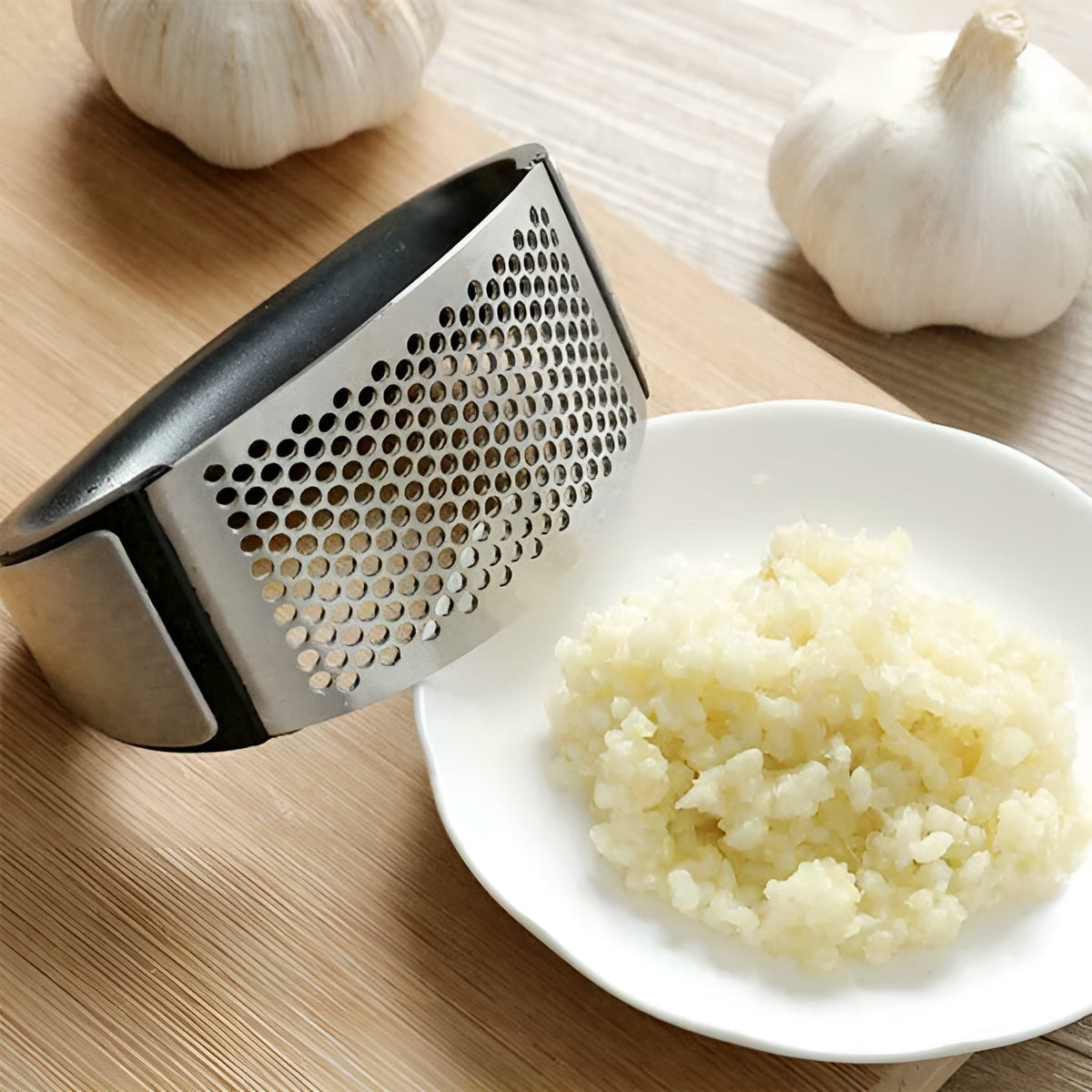 Premium Manual Stainless Steel Garlic Press Crusher