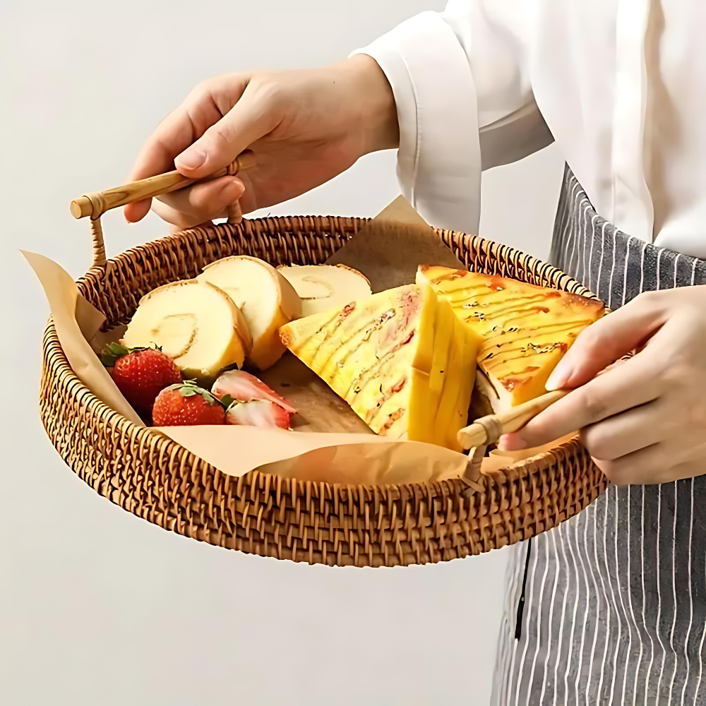 Handcrafted Premium Rattan Serving Tray