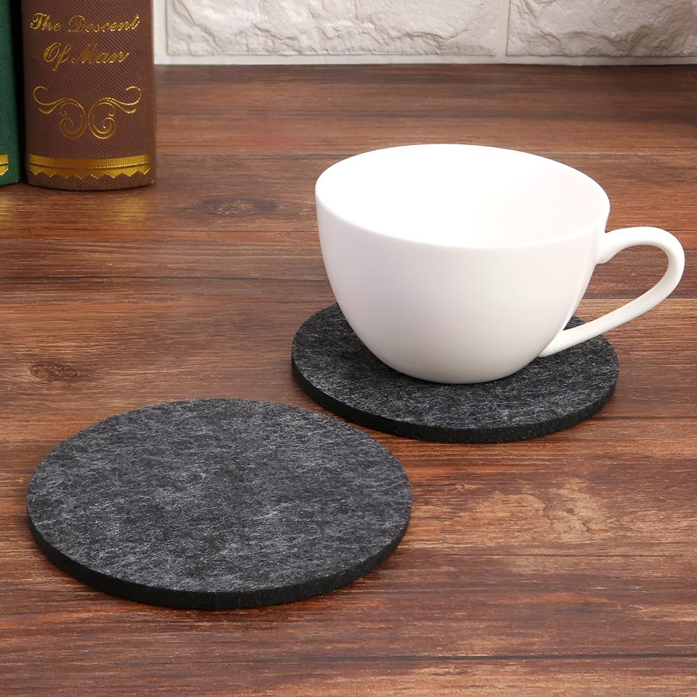 10-Piece Premium Durable Felt Coaster Set