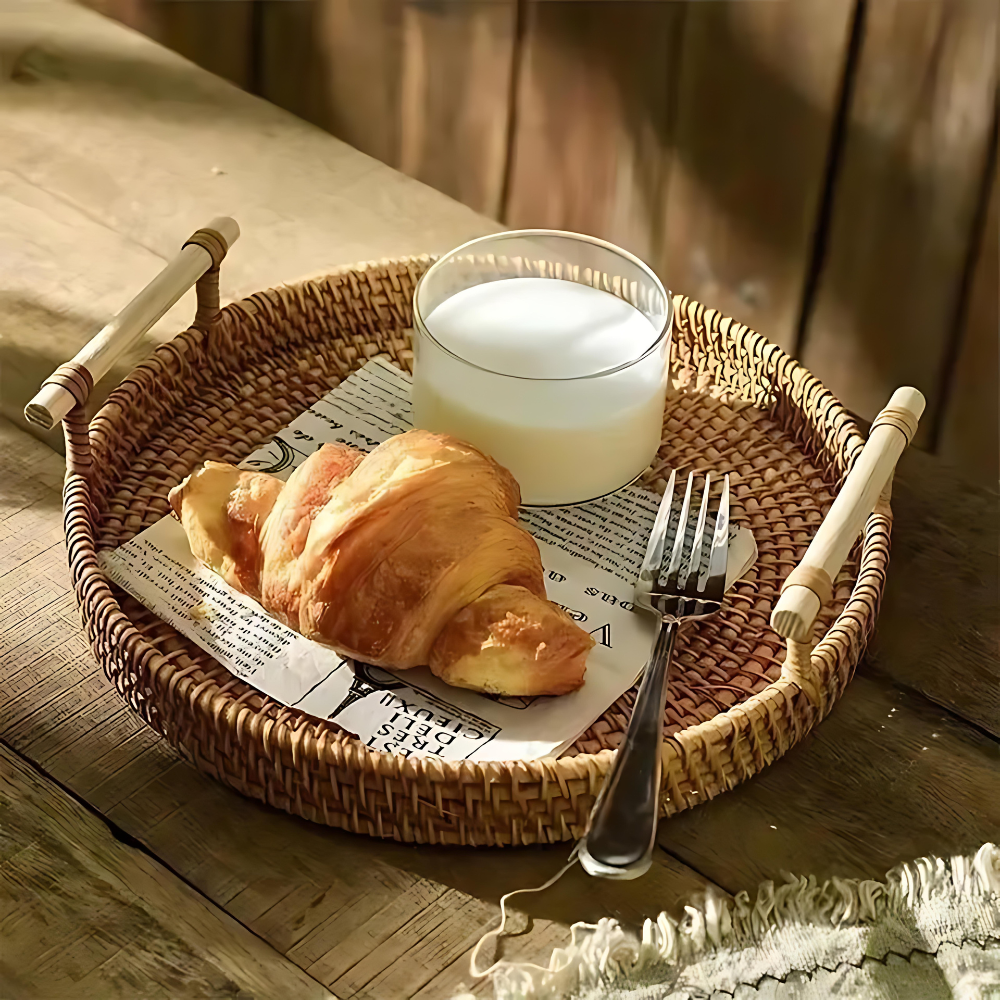 Handcrafted Premium Rattan Serving Tray