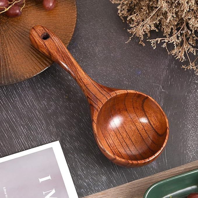 Versatile Large Wooden Ergonomic Scoop