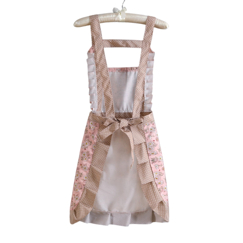 Ruffle Chic Floral Kitchen Apron for Women