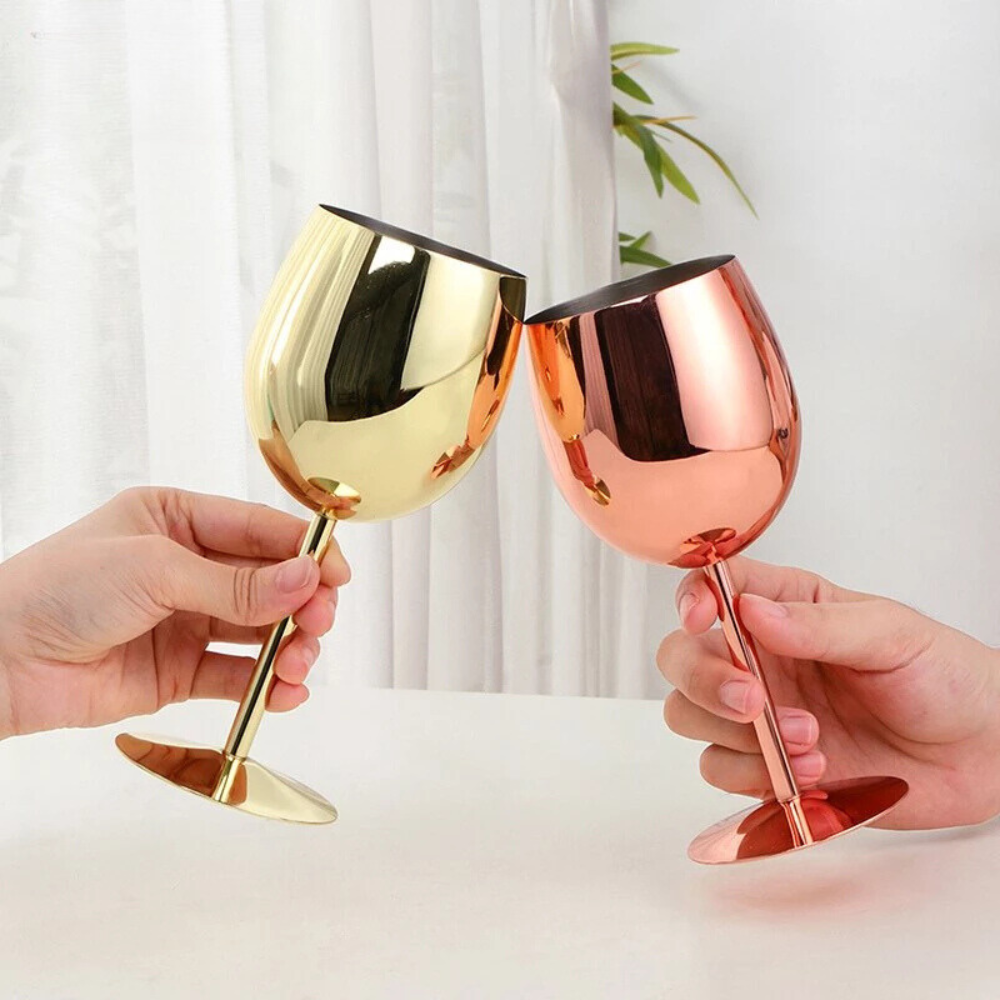 Modern Stainless Steel Opulent Wine Glass