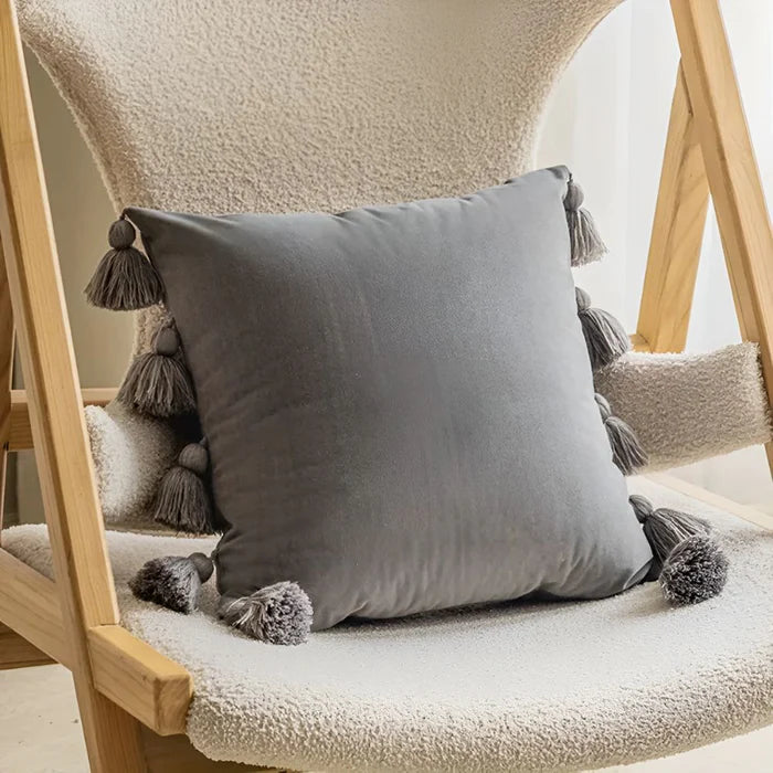 Boho Luxe Pompom Tassel Cushion Cover