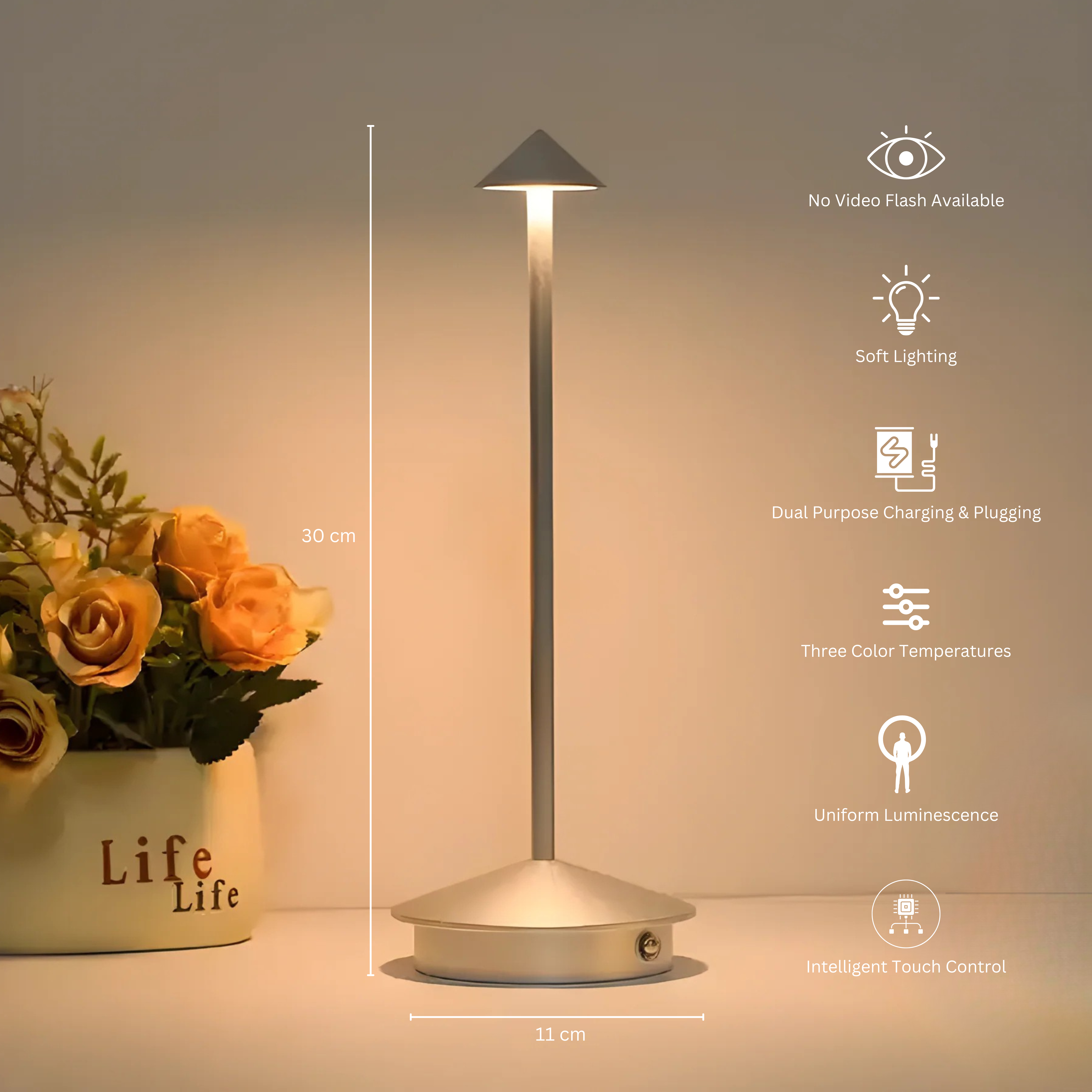 Elegant & Stylish Wireless LED Table Lamp