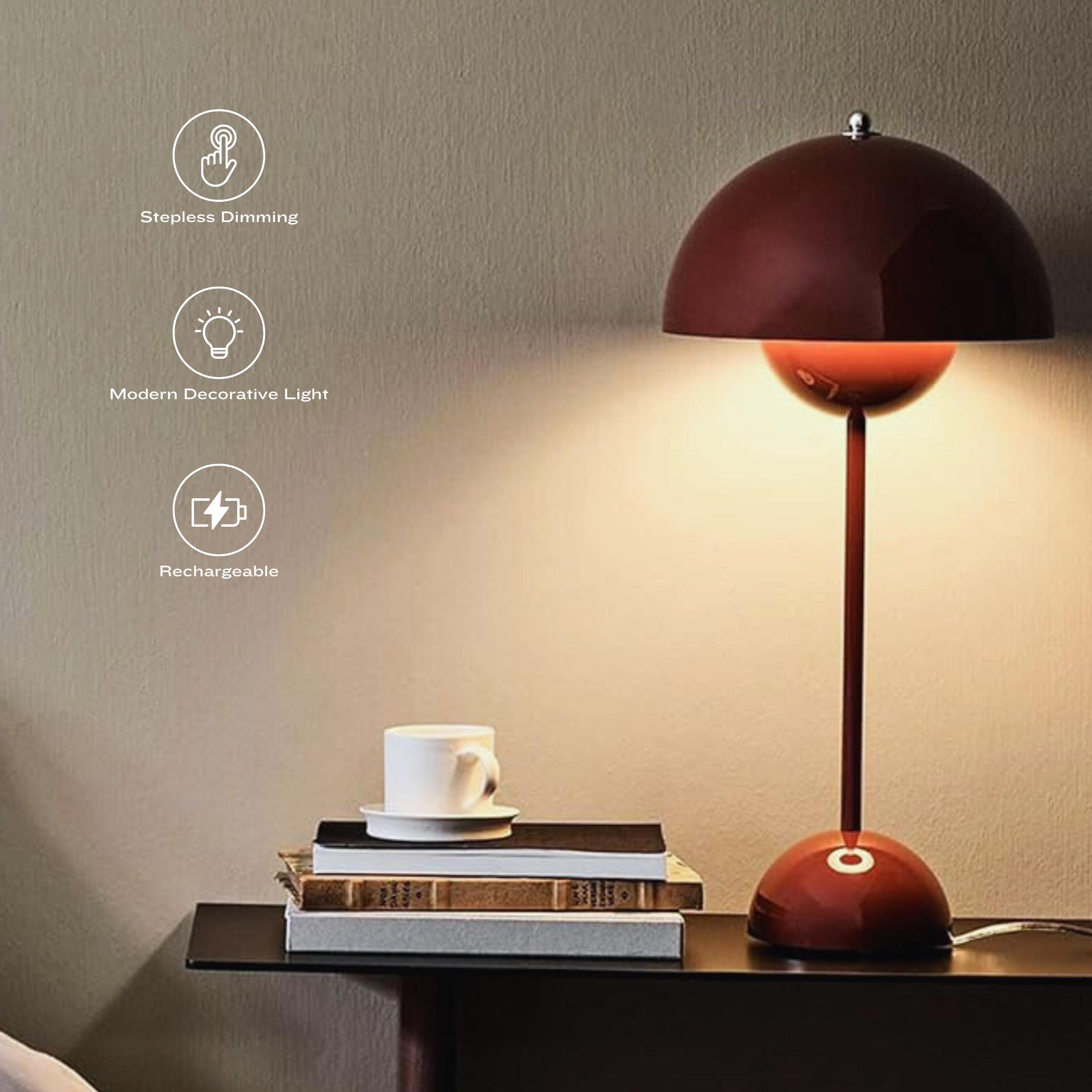 Modern Sunshade LED Wireless Table Lamp