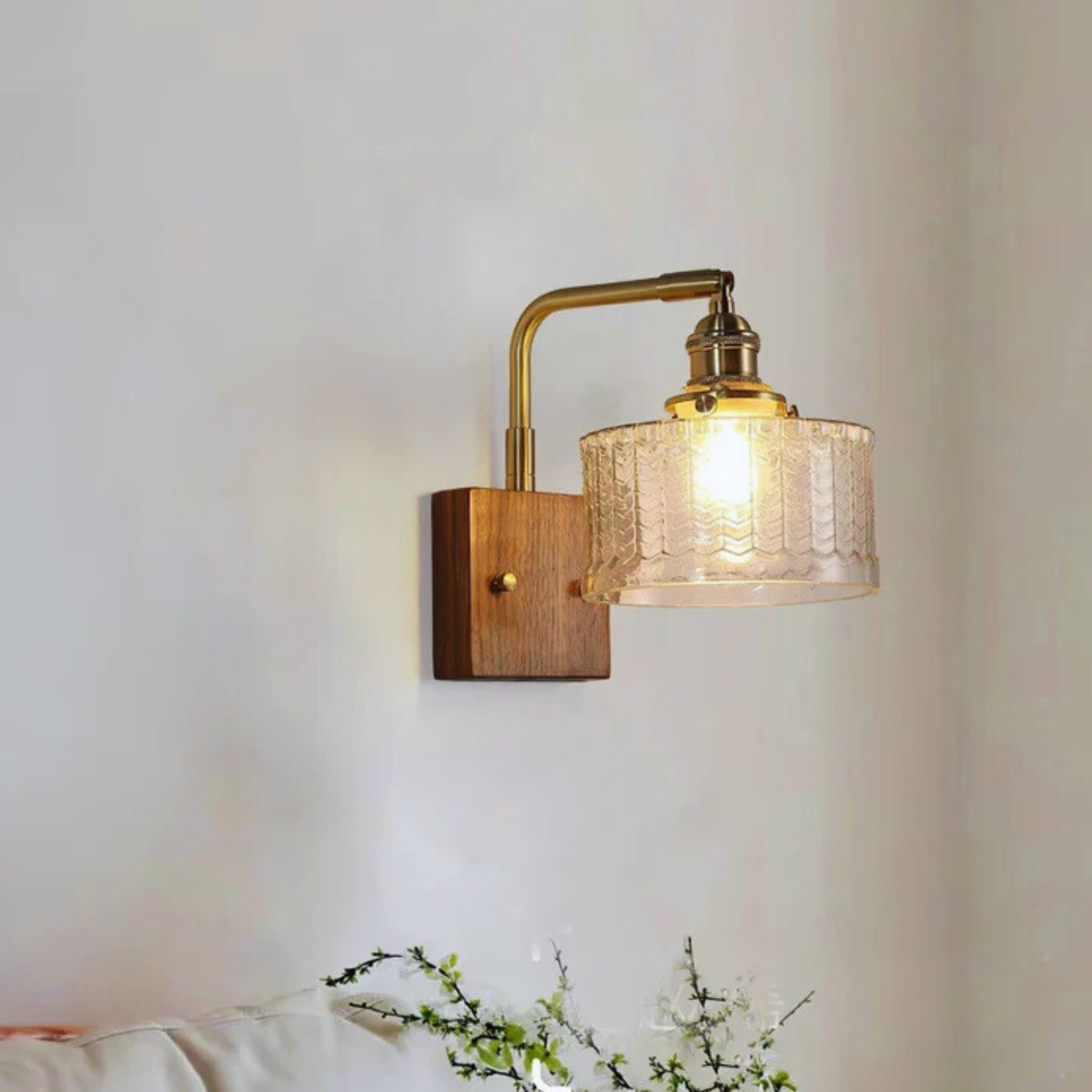 Enchanted Verdant Haze Glass Wall Light