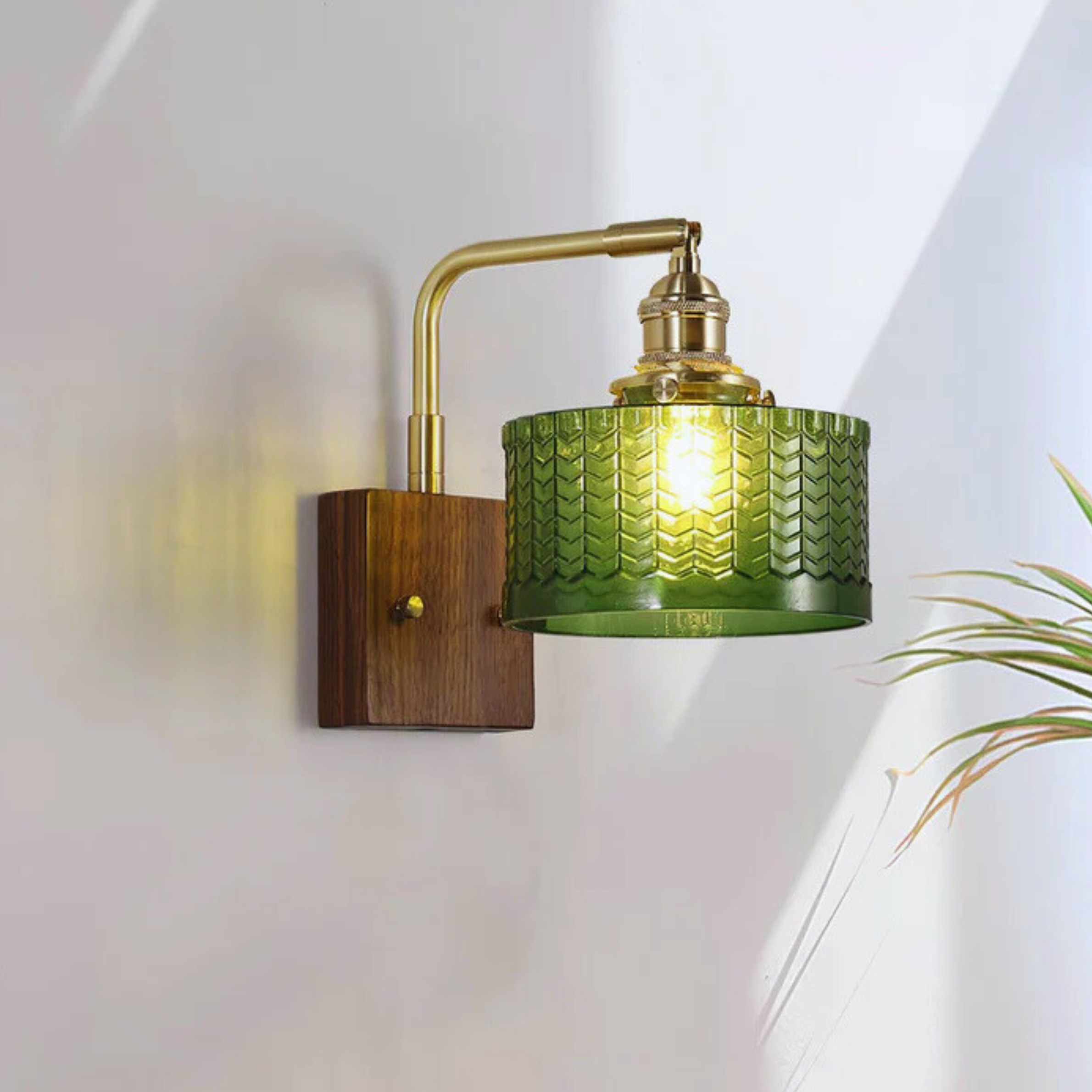 Enchanted Verdant Haze Glass Wall Light