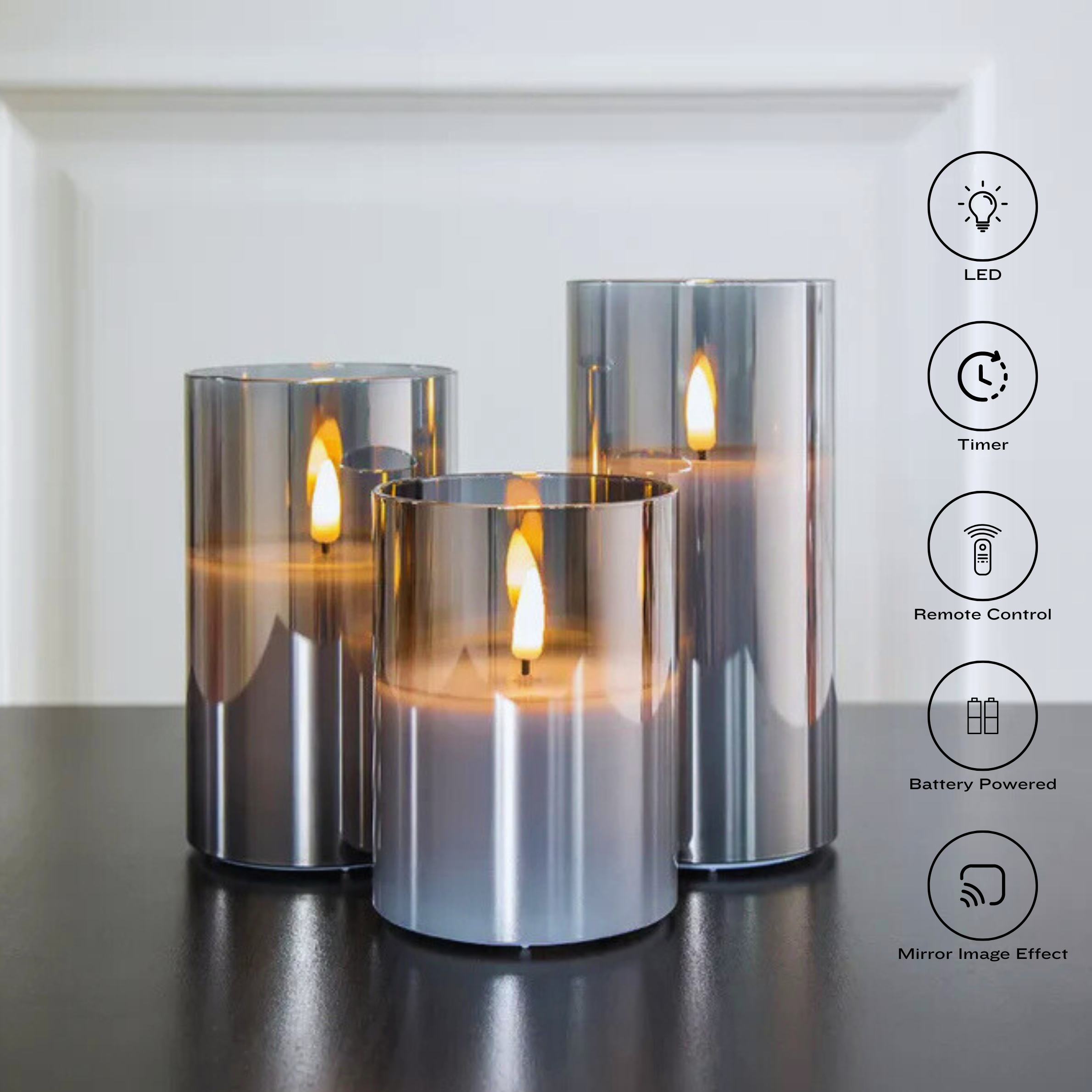 3-Piece Realistic & Elegant Candle Lights
