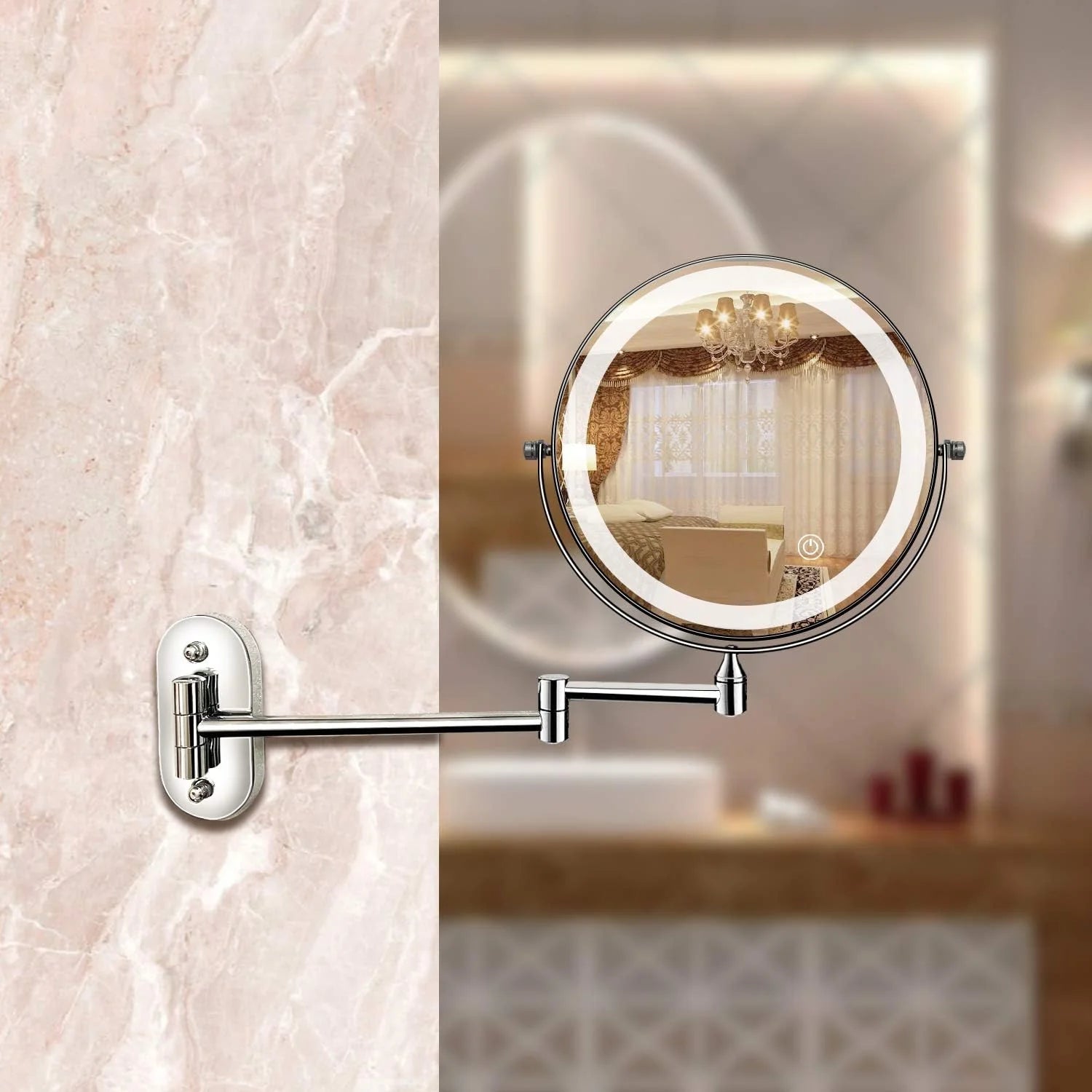 Rechargeable Magnifying LED-Lighted Vanity Mirror