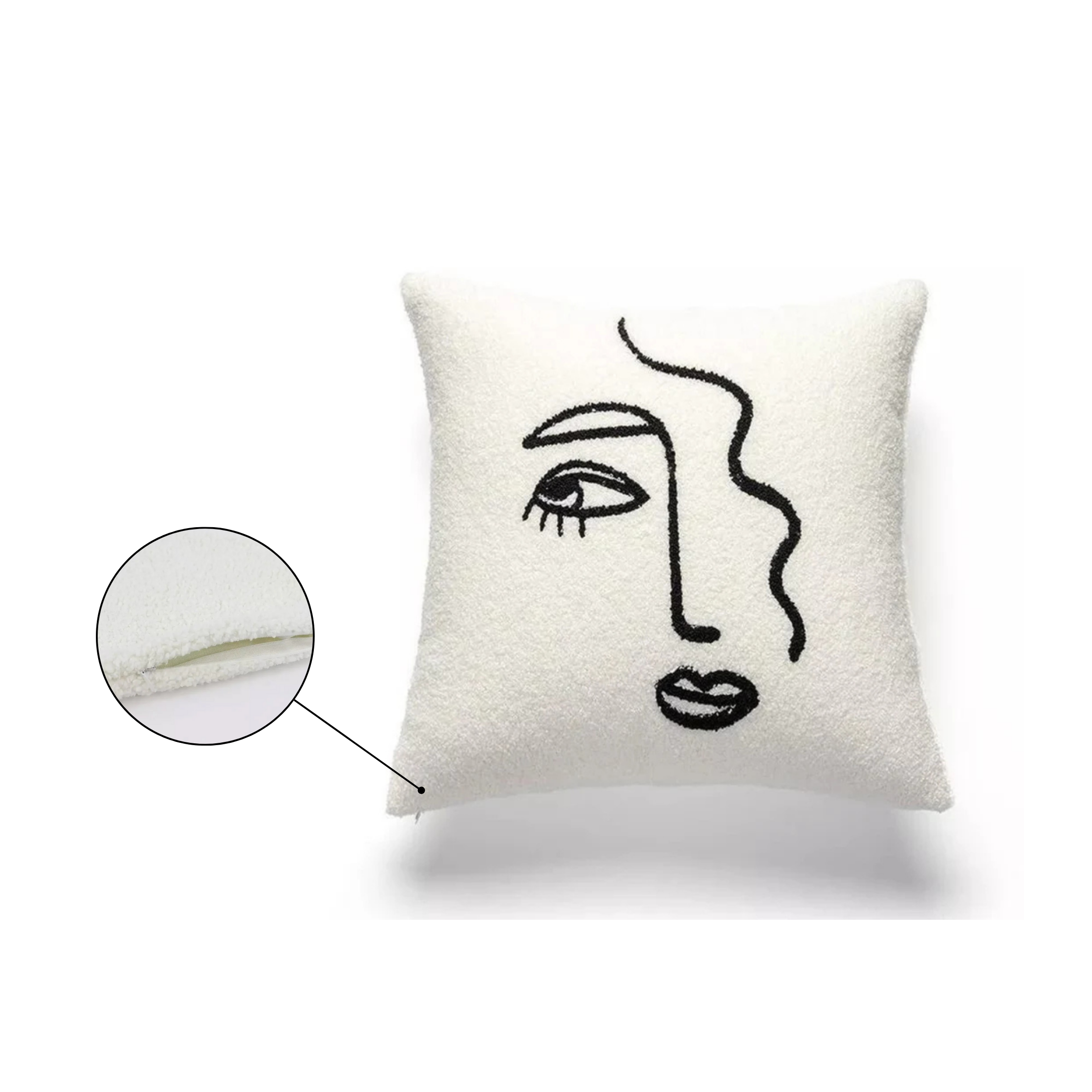 Avant-Garde Artistic Abstract Face Cushion Cover