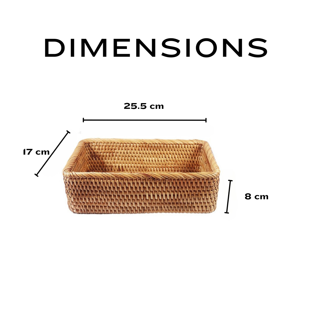 Premium Handcrafted Rectangular Rattan Storage Basket