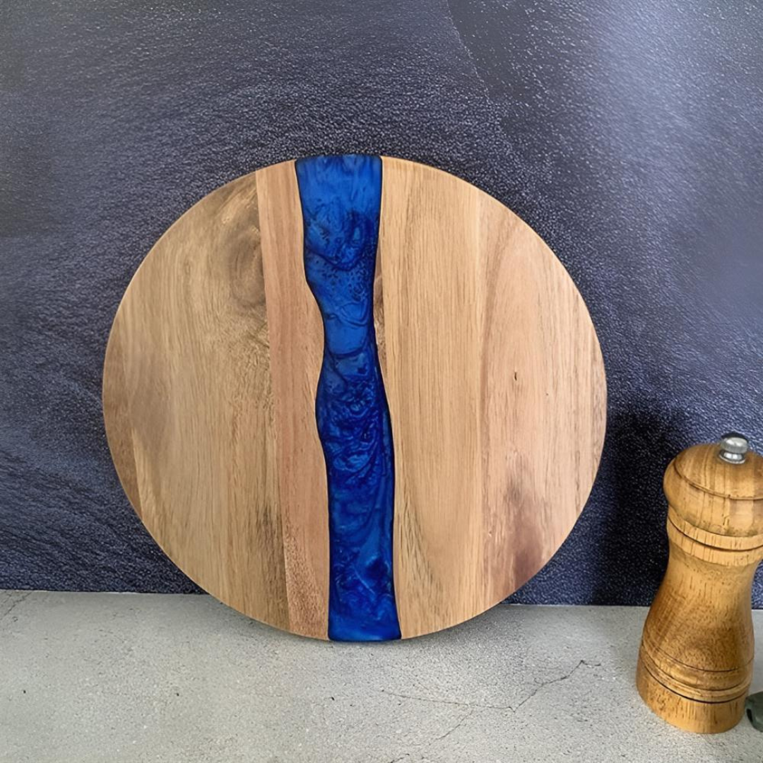 Timeless Artisan Epoxy Round Wooden Chopping Board