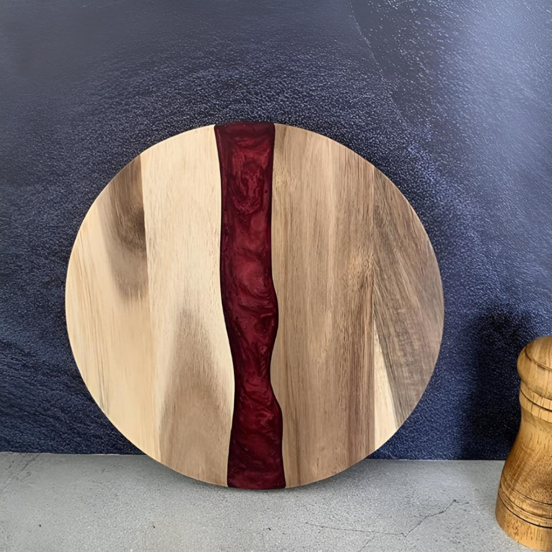 Timeless Artisan Epoxy Round Wooden Chopping Board