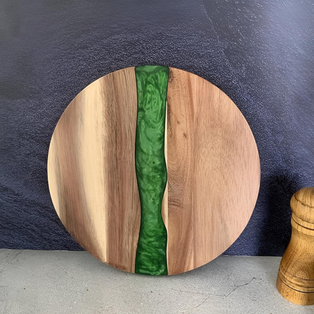 Timeless Artisan Epoxy Round Wooden Chopping Board