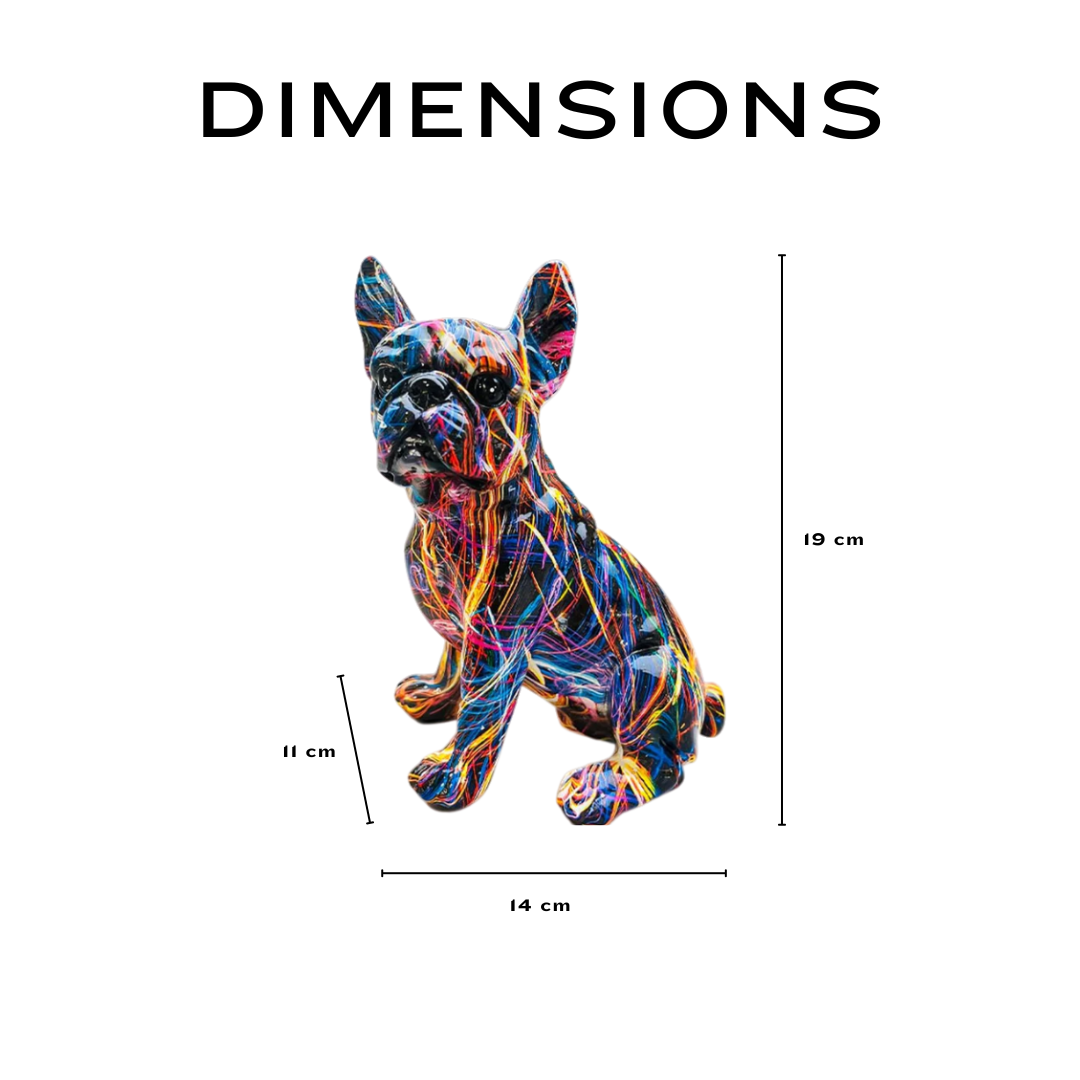 Vibrant Sculptural Bulldog Figurine | Graffiti-Inspired
