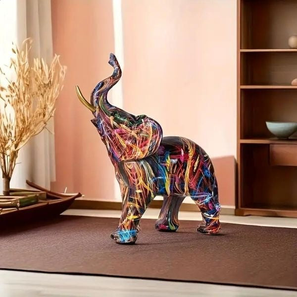 Artsy Sculptural Elephant Figurine
