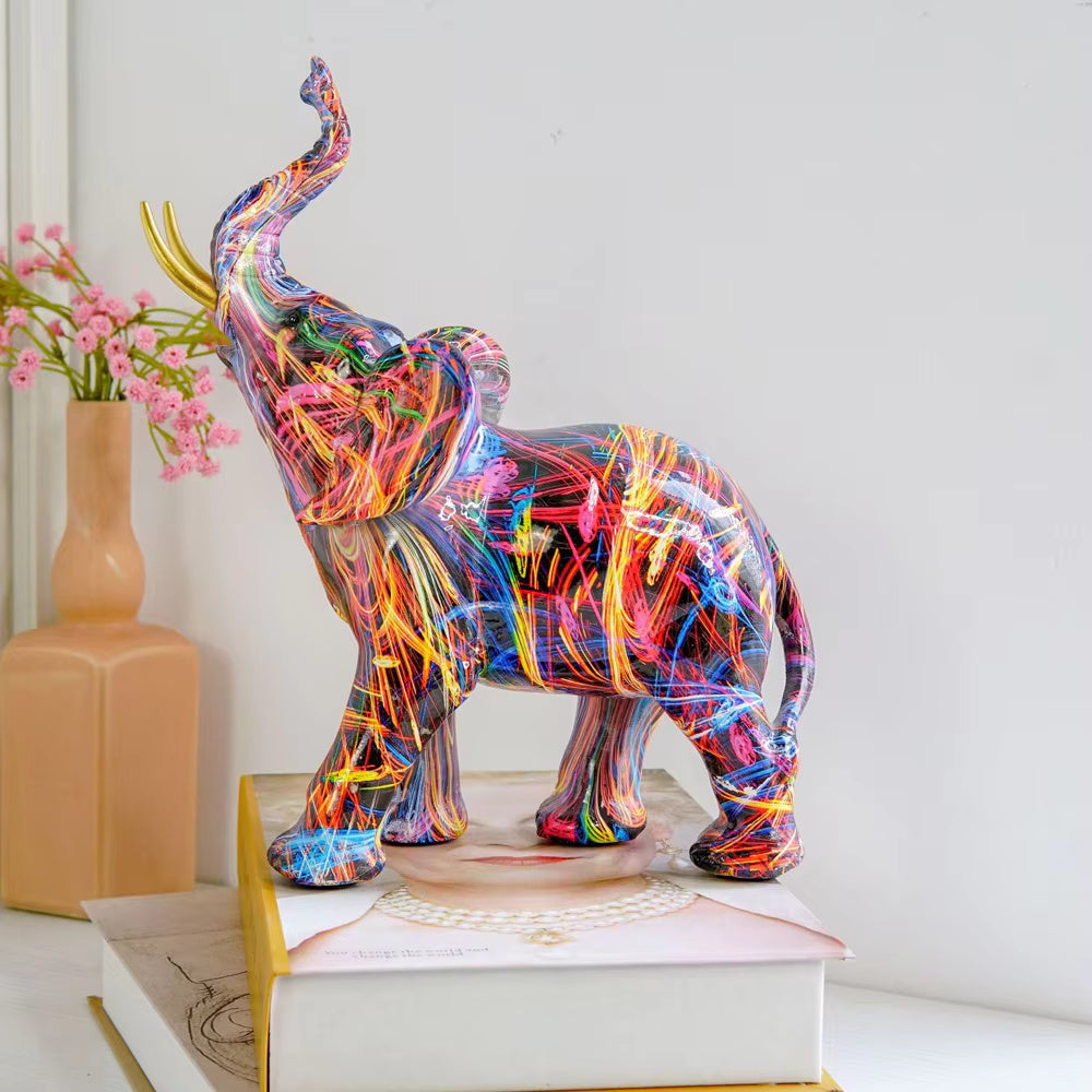 Artsy Sculptural Elephant Figurine