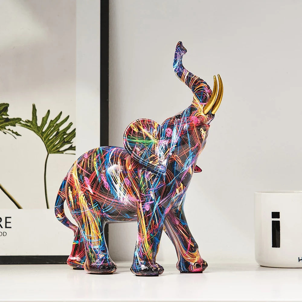 Artsy Sculptural Elephant Figurine