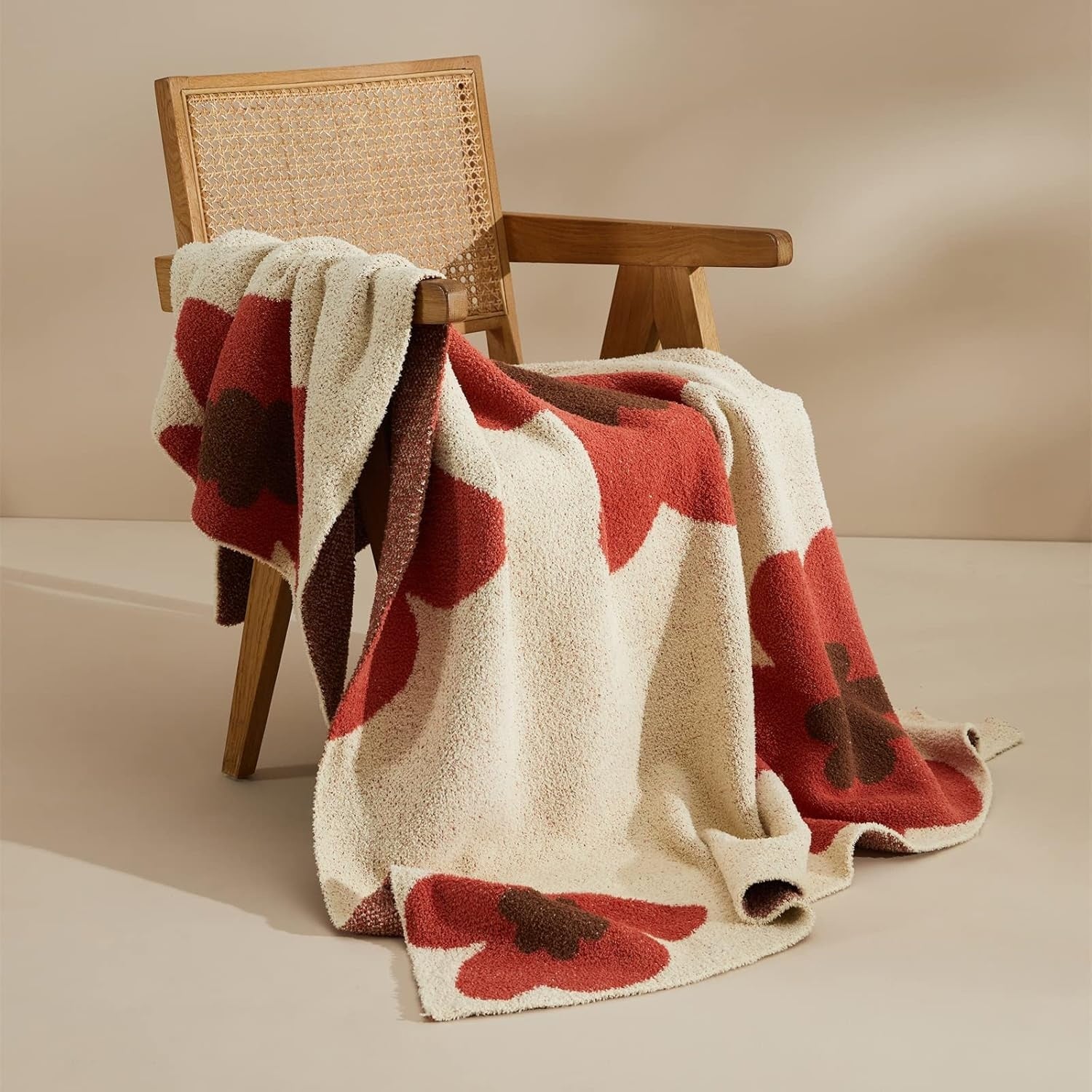 Floral Charm Knitted Blanket
