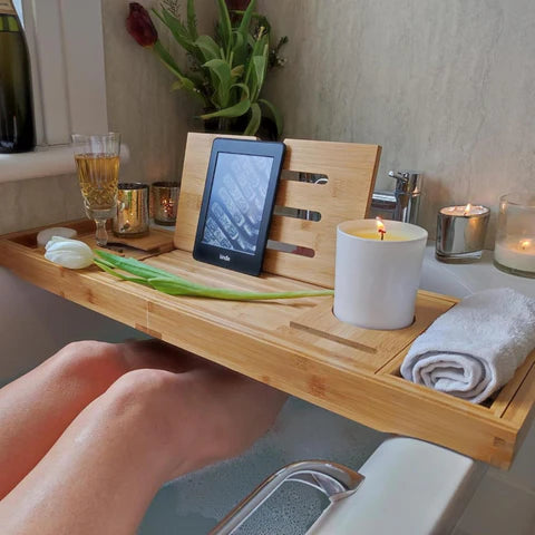 Modern Bamboo Bathtub Caddy