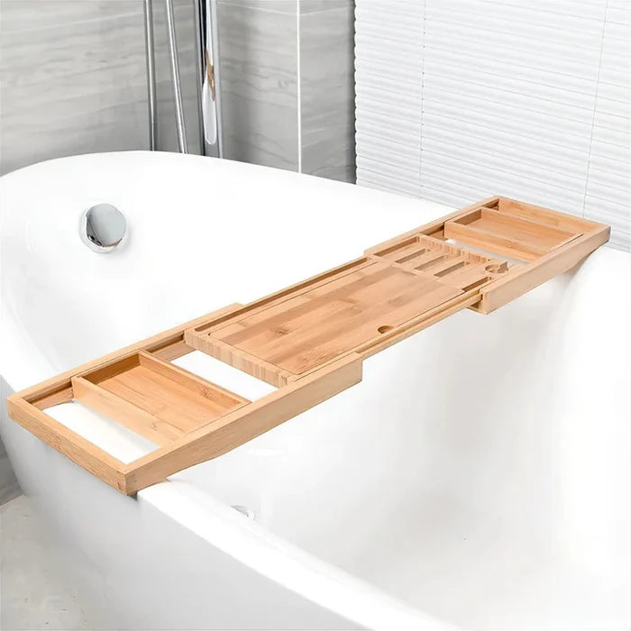 Modern Bamboo Bathtub Caddy