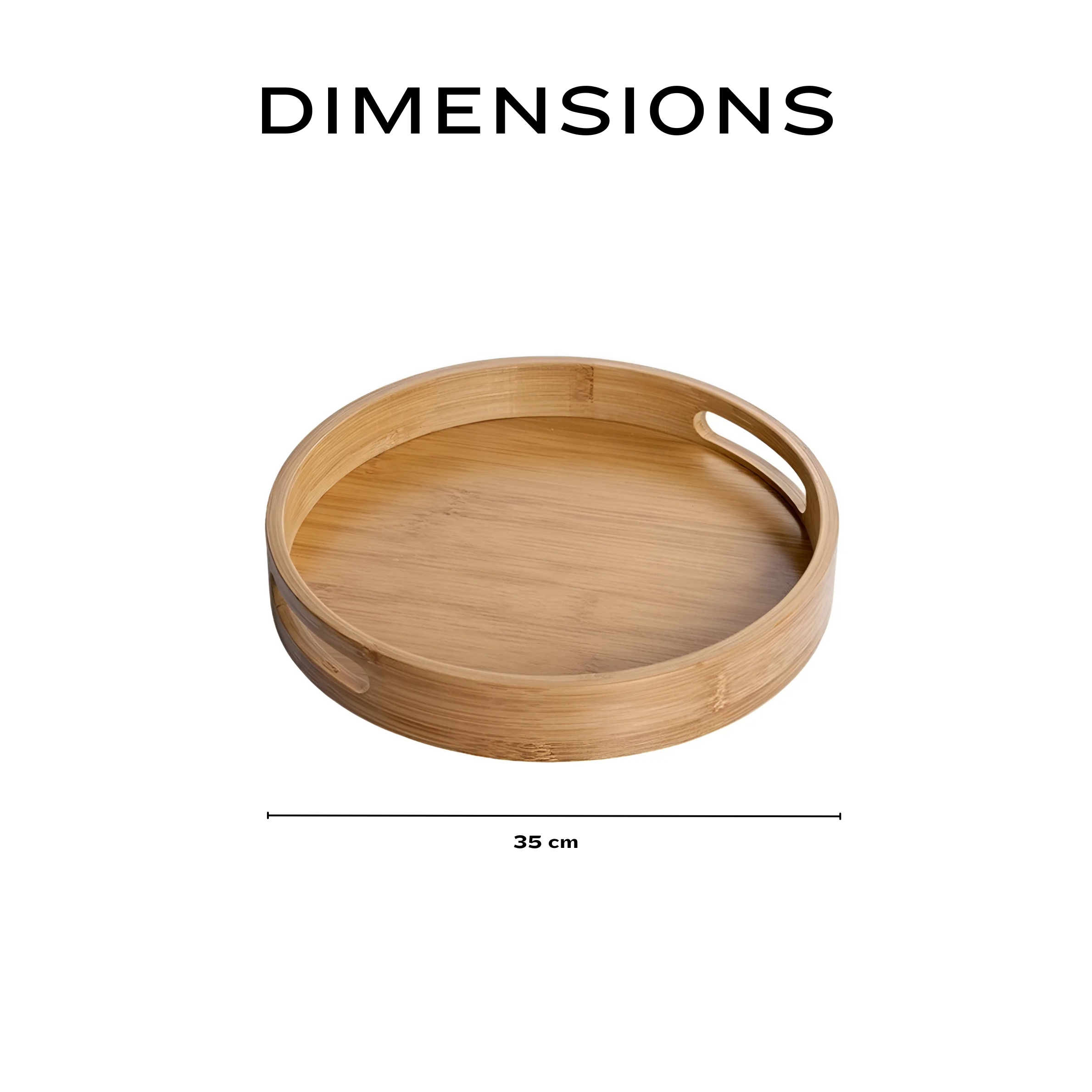 Premium Round Bamboo Wood Serving Tray