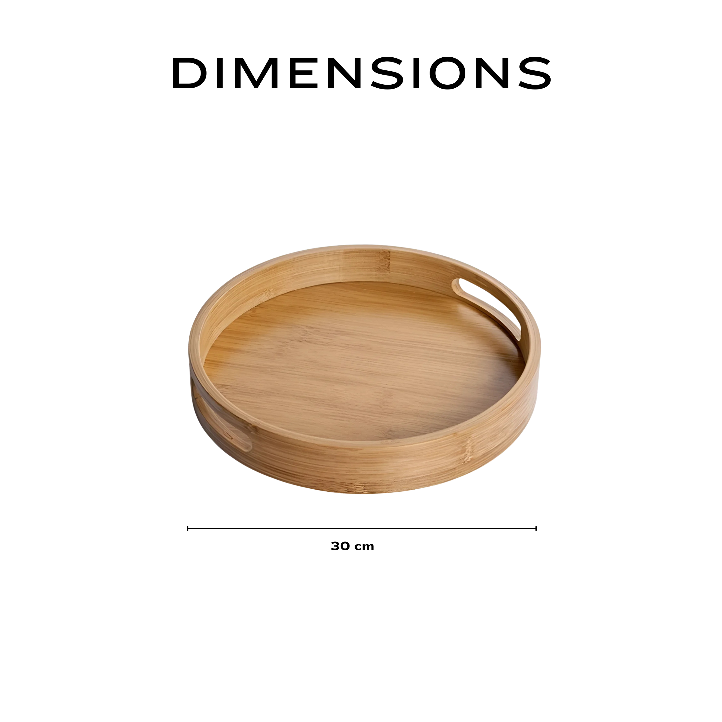 Premium Round Bamboo Wood Serving Tray